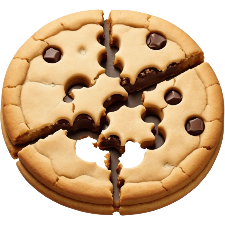 A pair of plain cookies, one of them with a bite taken out. emoji