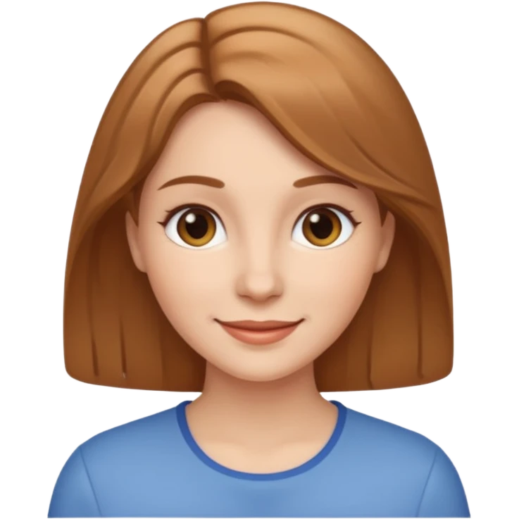 white woman with light brown hair smiling emoji