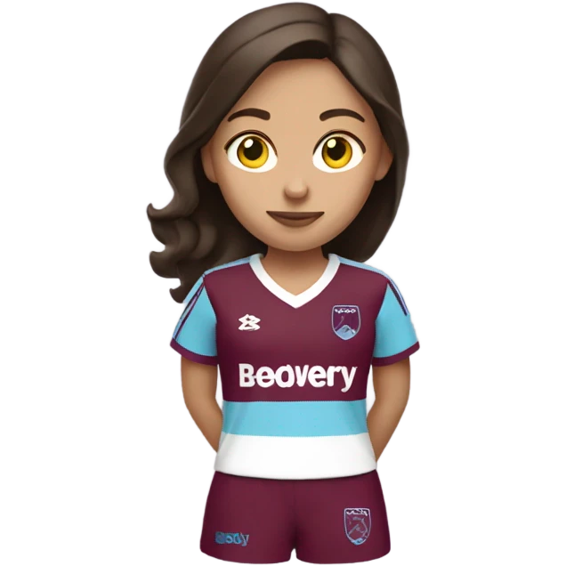 Brunette girl in a West Ham shirt  emoji