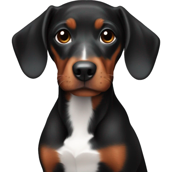 Black red dachshushd with a white spot on the chest emoji