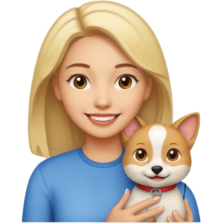 model with pet emoji