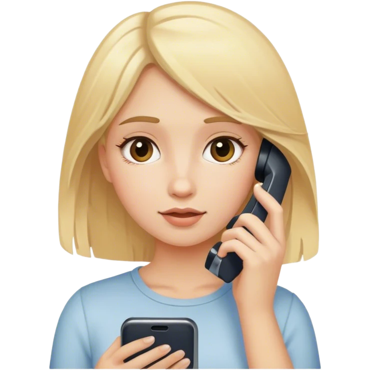 Girl blond with phone  emoji