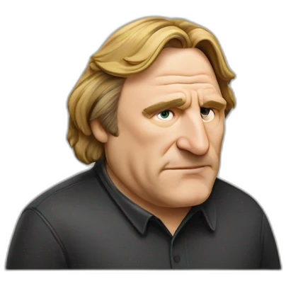 Depardieu caché par un mur emoji