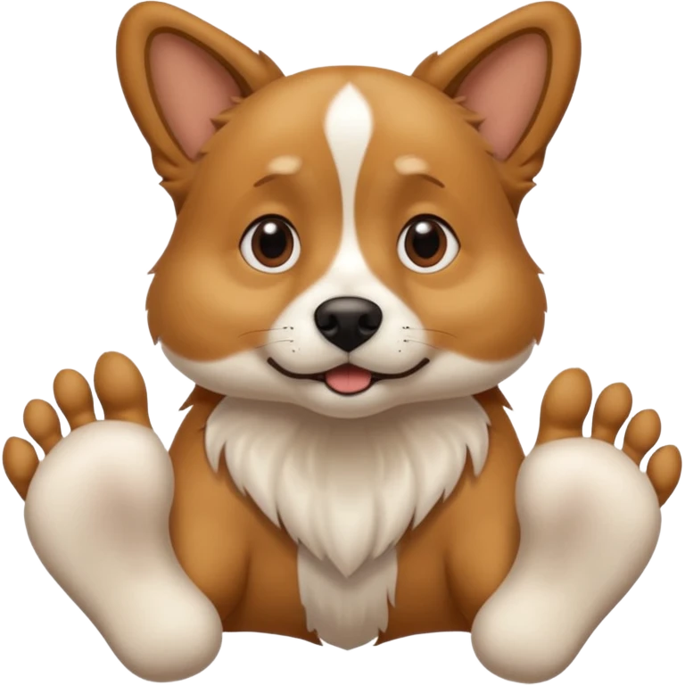 Dog with his feet up looking scared  emoji