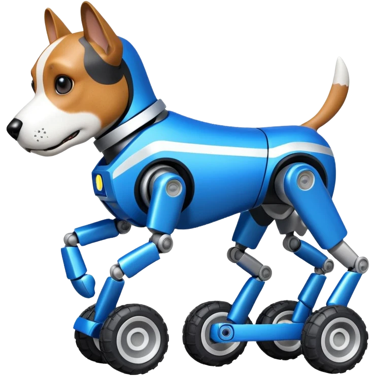 Very fast and jumping Boston dynamics police robotic beagle Sherlock robodog with off-road wheels  emoji