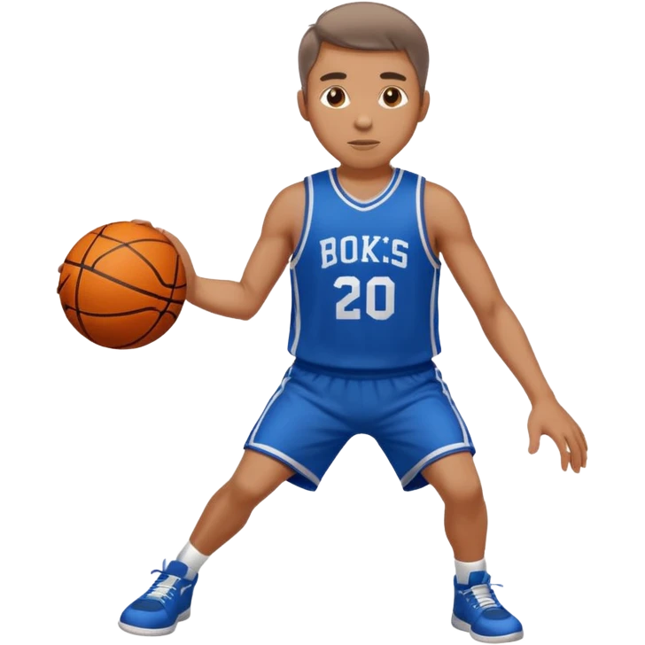 A man with a basketball, shooting it emoji