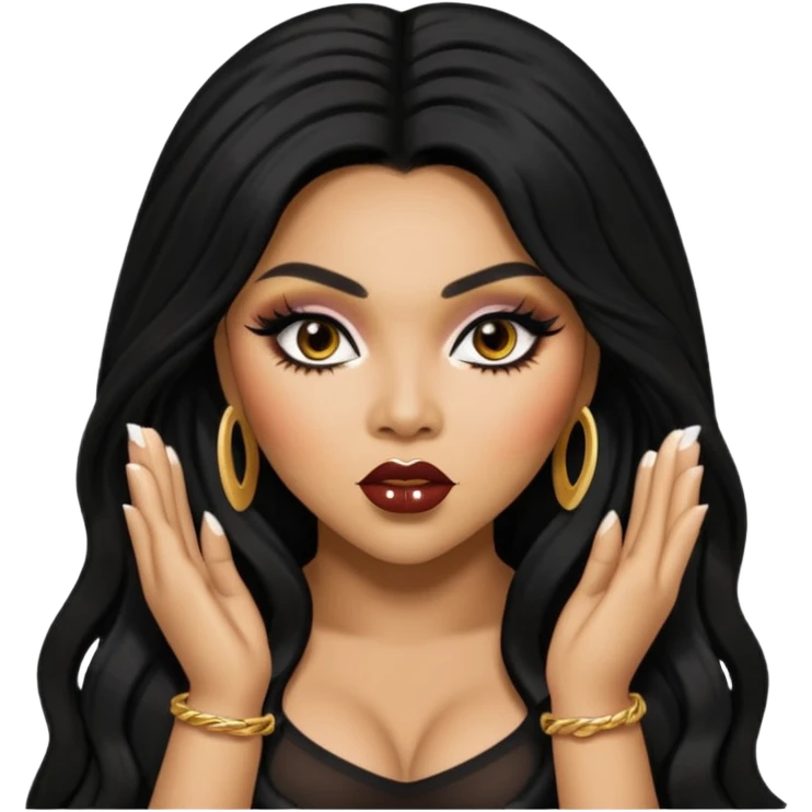 Lil Kim with long black hair emoji
