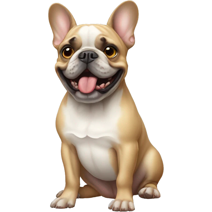 Funny french bulldog emoji
