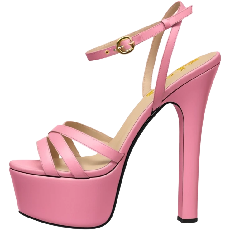 platform heel sandal, stiletto, pink, thick platform, 8 inch emoji