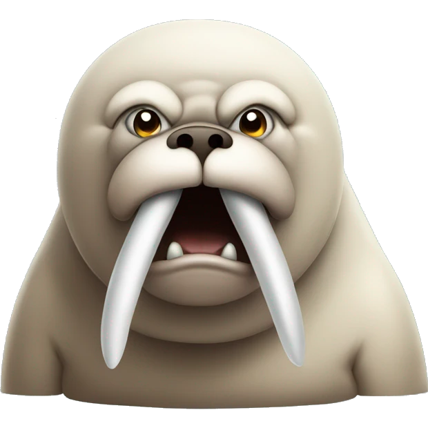 Angry walrus with big tusks emoji
