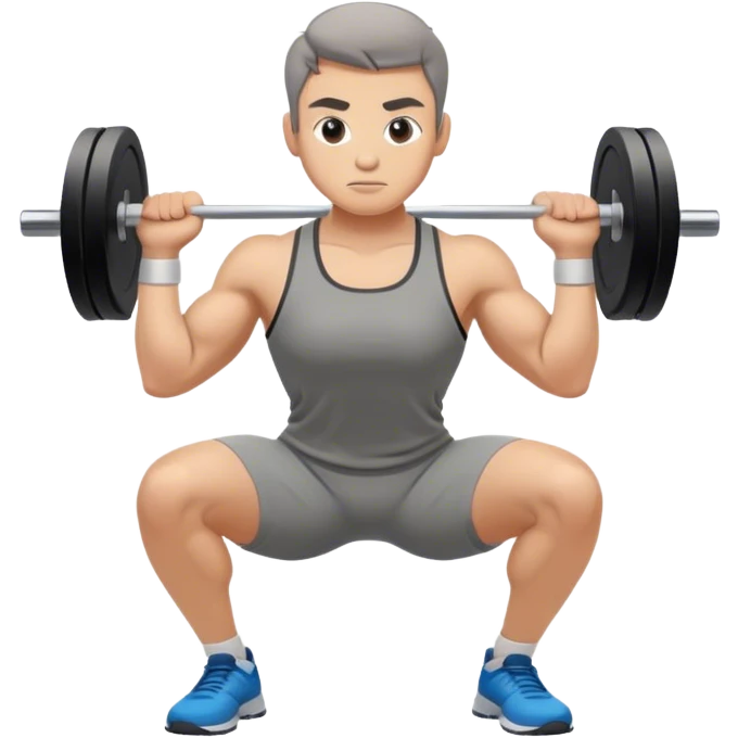 grey clothes athlete weighted squats emoji