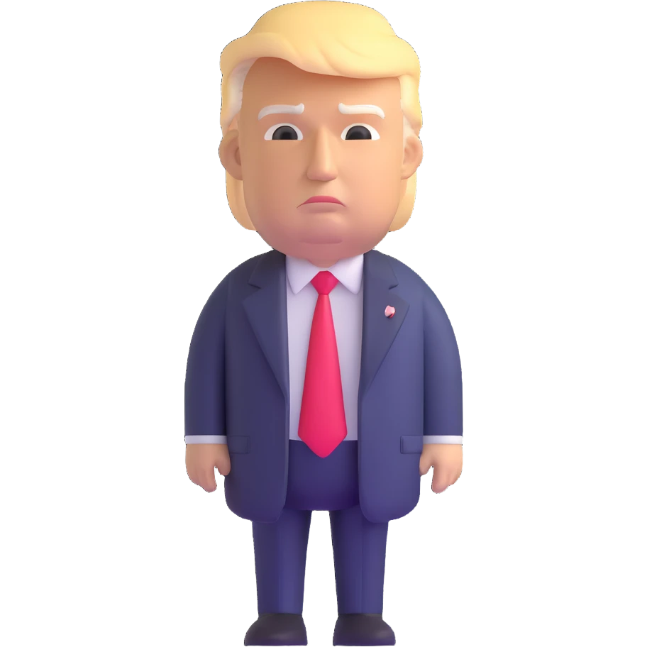 Donald Trump in presidential suit with detailed features emoji