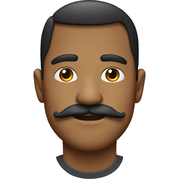One sided bangs and mustache emoji