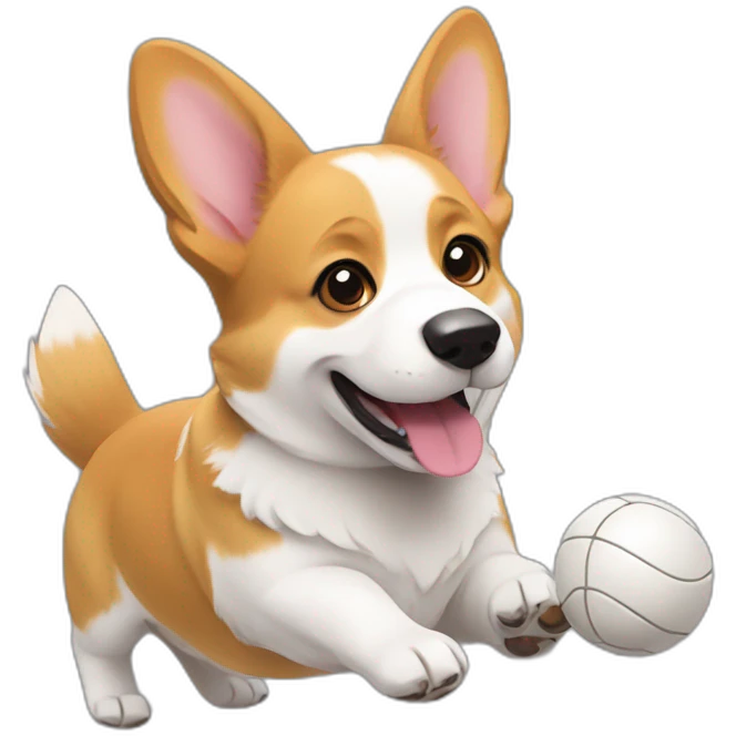 Corgi Playing with a ball emoji