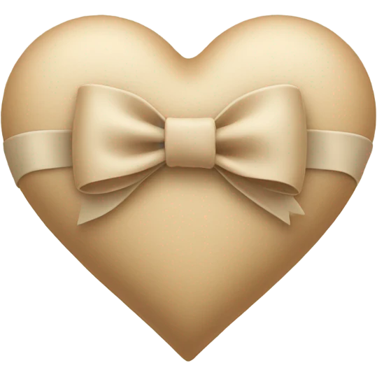 Beige heart with beige bow emoji