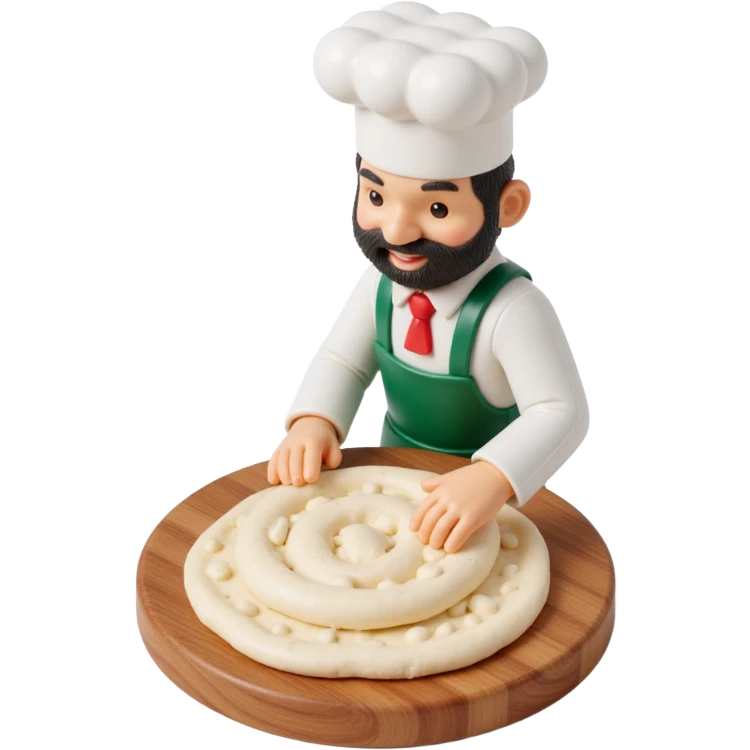 smiling Italian chef spinning pizza dough emoji