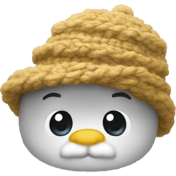 Calvo con gorro de lana gordo emoji