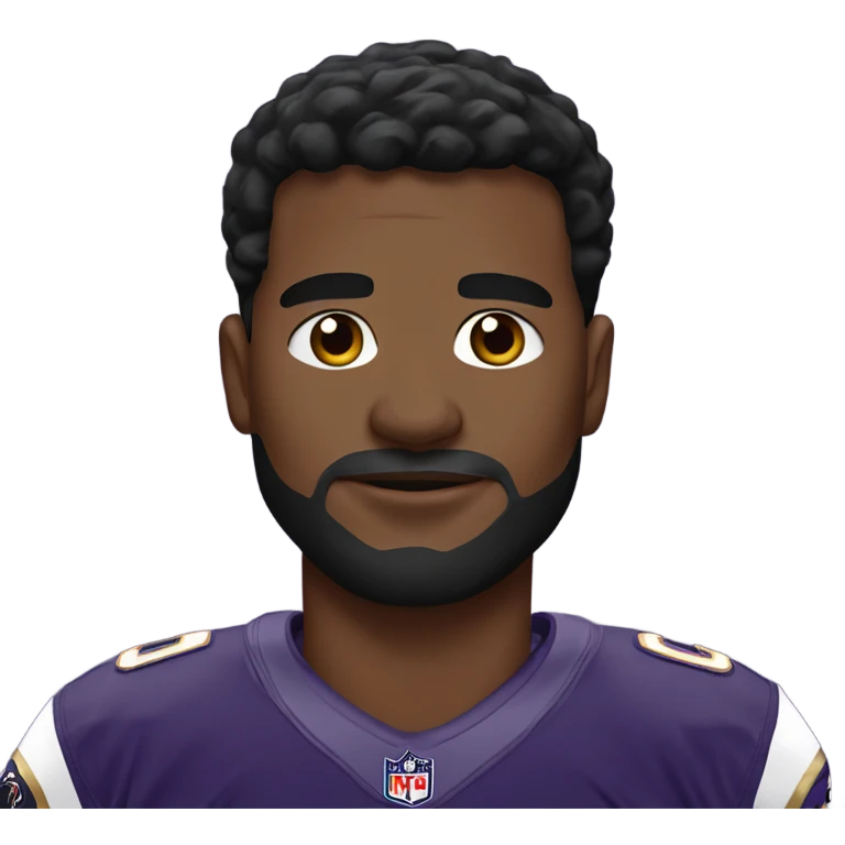Man wearing Baltimore ravens jersey emoji