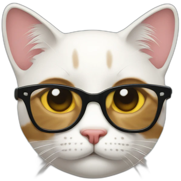 gato con gafas de rayas emoji