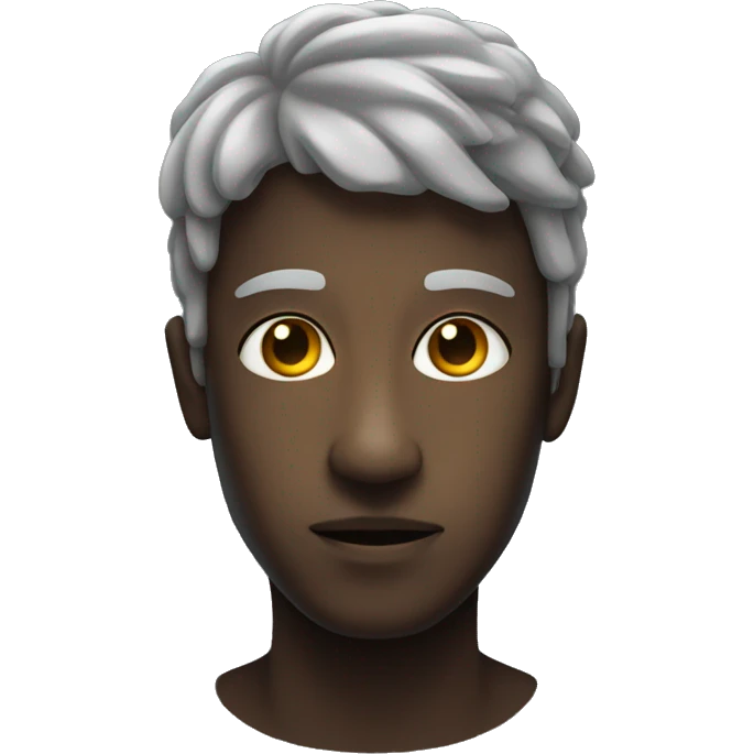 neural emoji with black shade at the top of face emoji