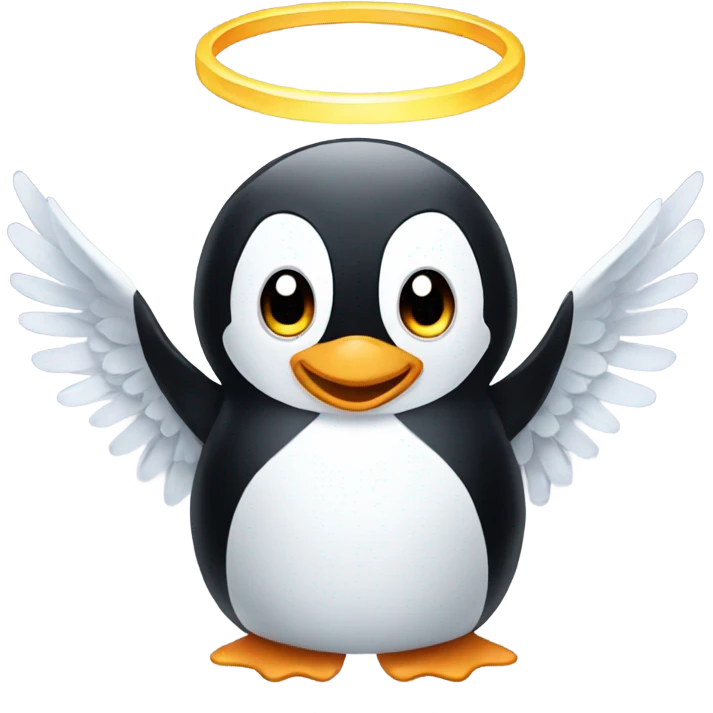 Penguin that is an angel emoji
