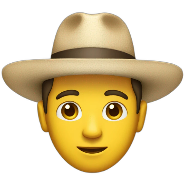 Hombre con sombreo blanco emoji