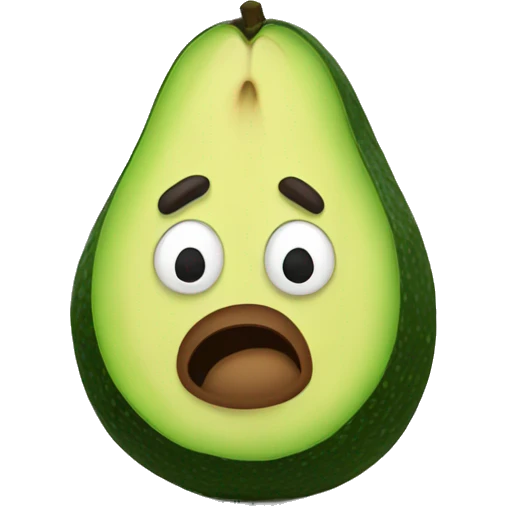 Un aguacate con cara emoji