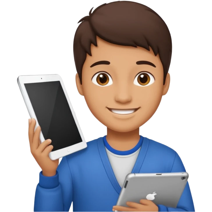 ESTUDIANTE CON IPAD emoji