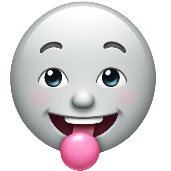 Smiling face eating bubblegum emoji