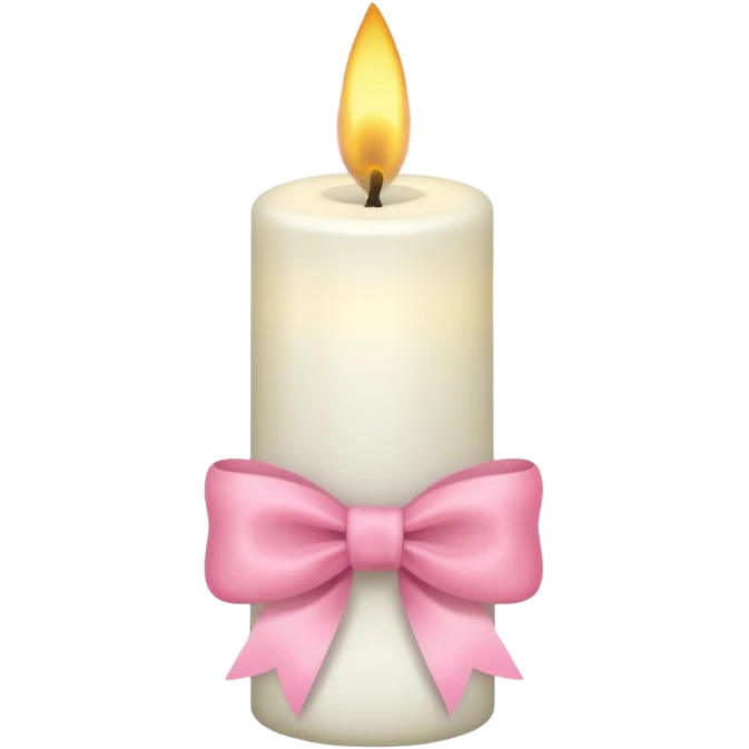 Weiße Kerze mit rosa Schleife  emoji