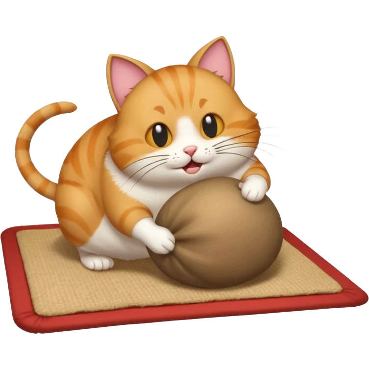 a cat with a bat hitting a fat rat under a mat emoji