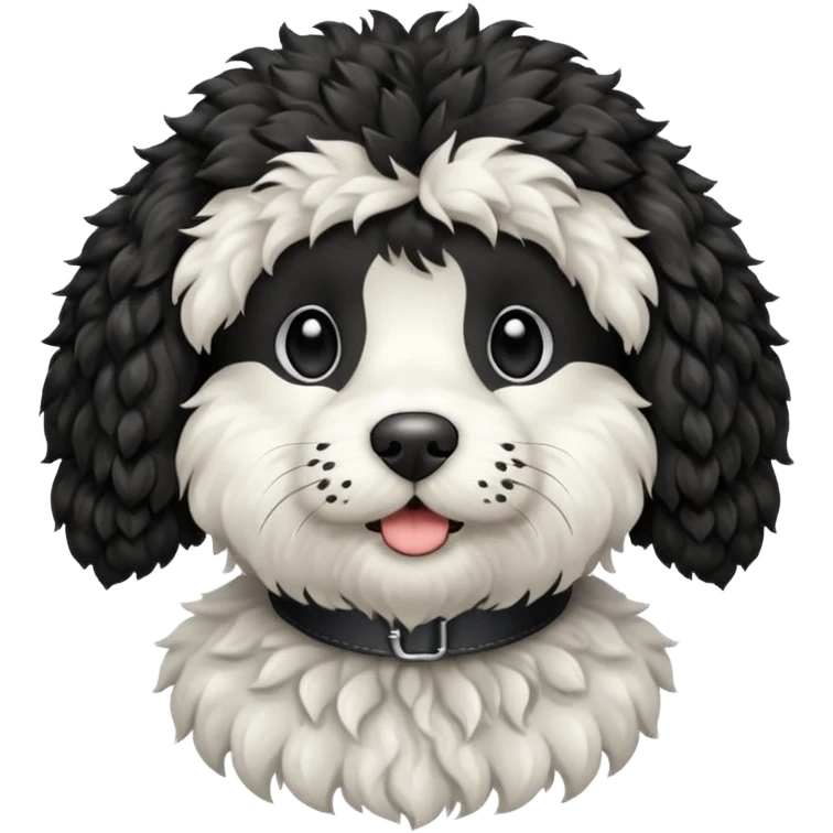 black and white cockapoo emoji