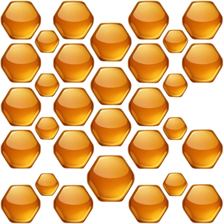 A natural honeycomb panel filled with amber honey. emoji