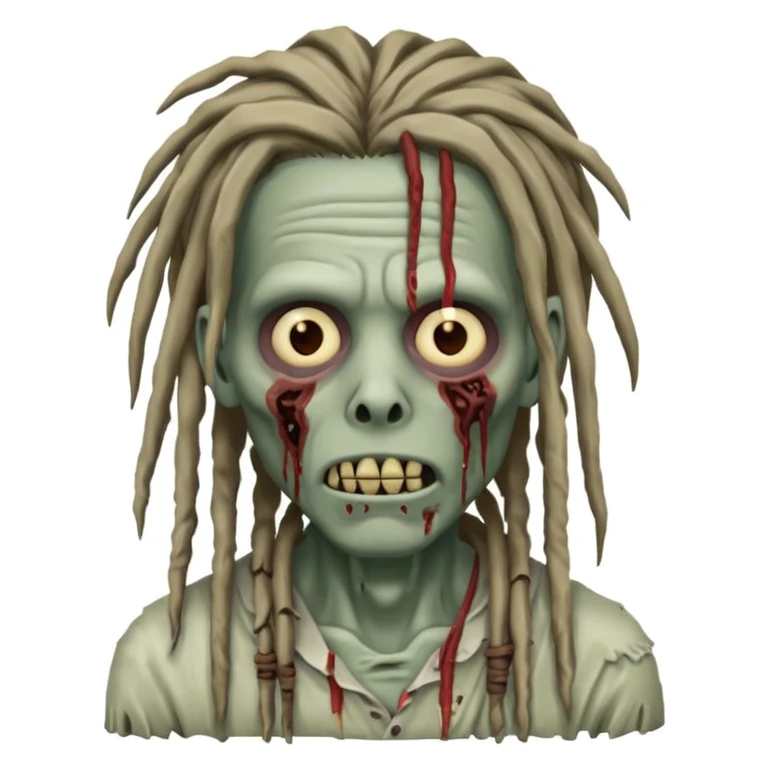 zombie guy with dreads  emoji