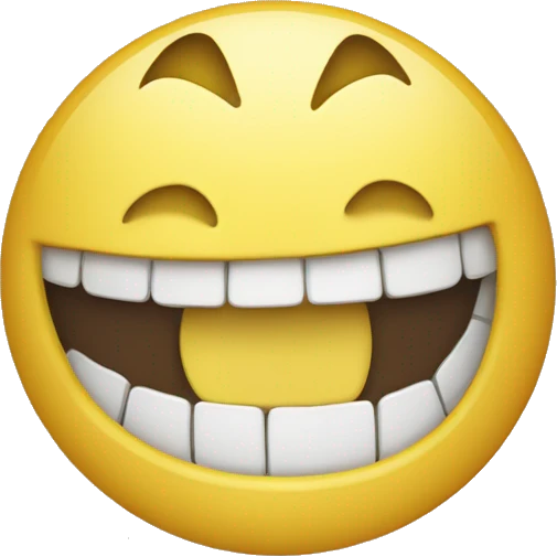 Smiling emoji with yellow bone in its mouth.  emoji