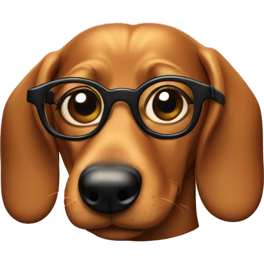 Wiener Dog with glasses emoji