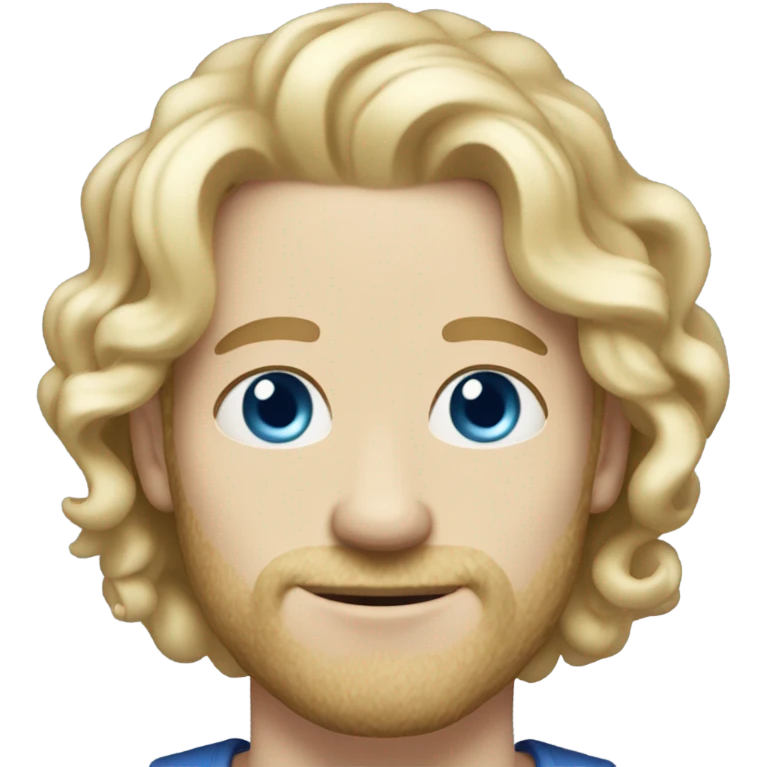 full body light curl blonde 30yo man blue eyed pale skin emoji