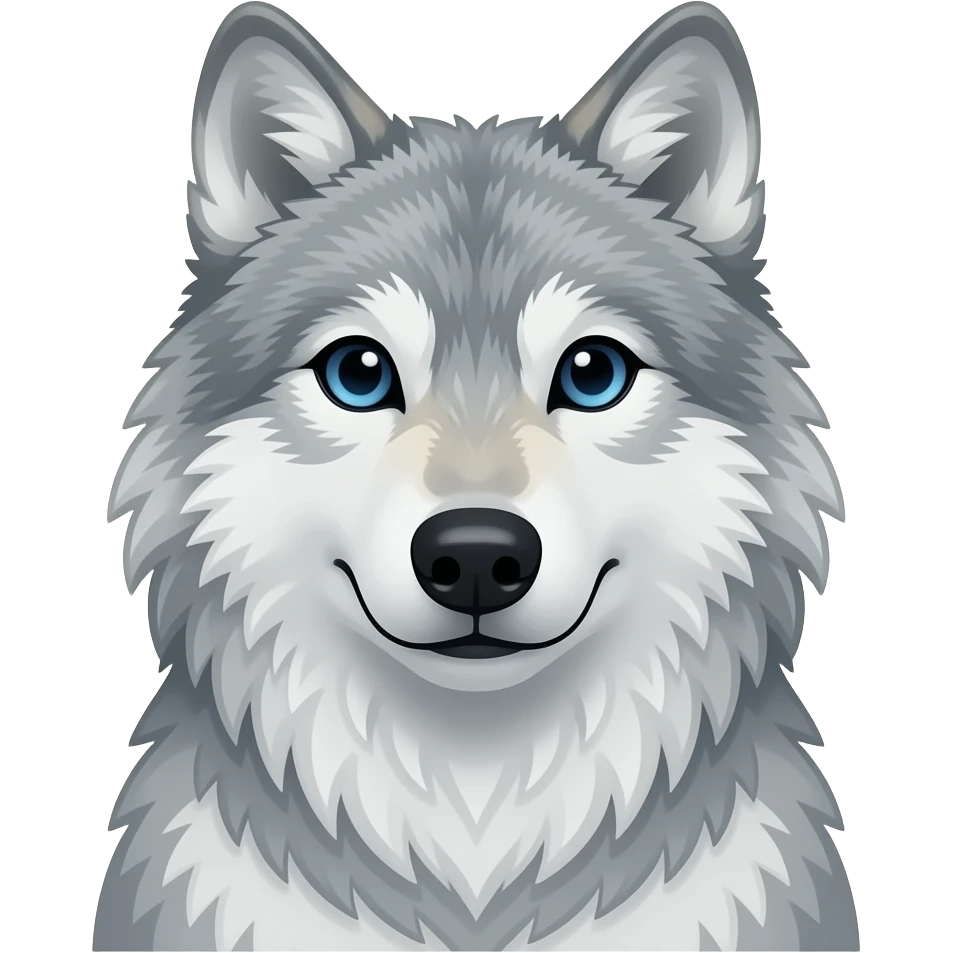 arctic wolf head and neck and shoulders emoji