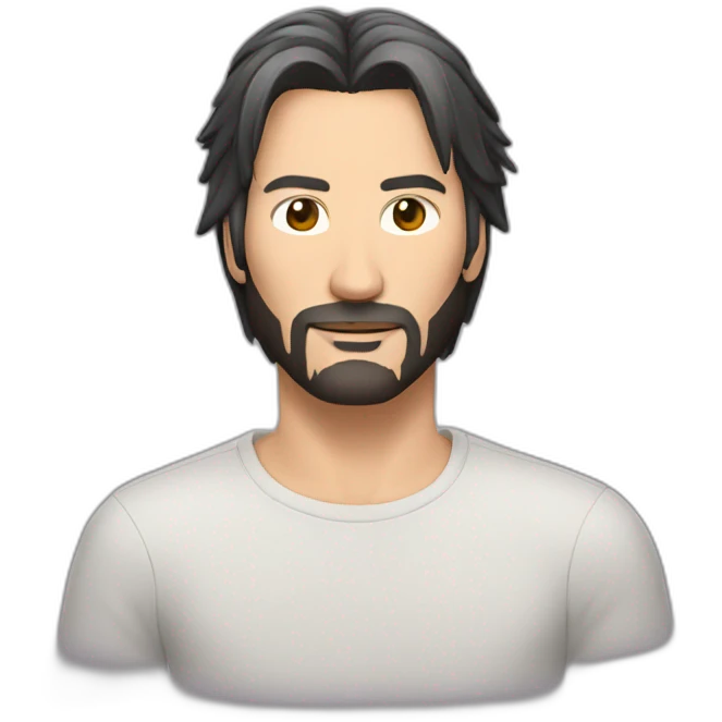 short hair and no facial hair Keanu emoji