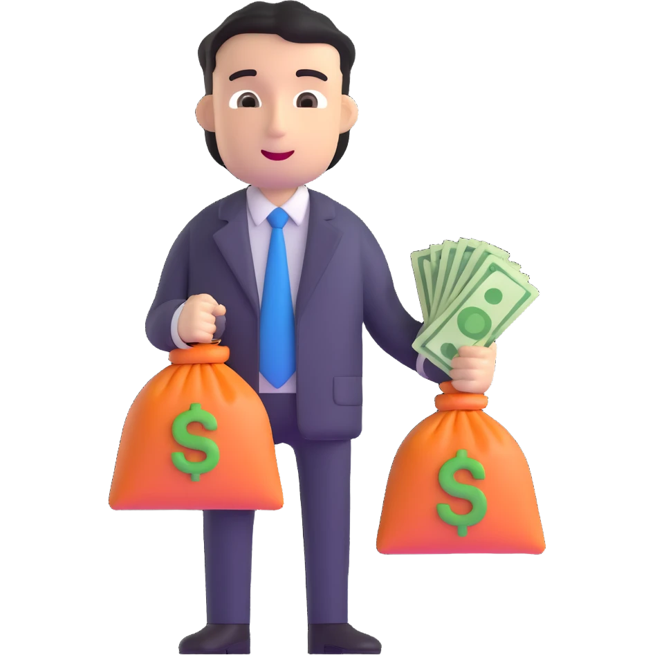 accountant with money bags emoji