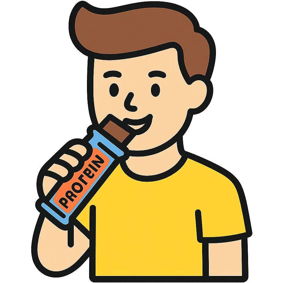 guy eating protein bar emoji