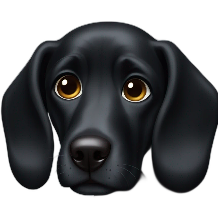 Black dog big ears emoji