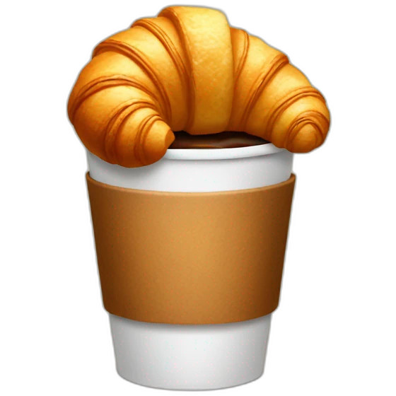 coffee with croissant emoji