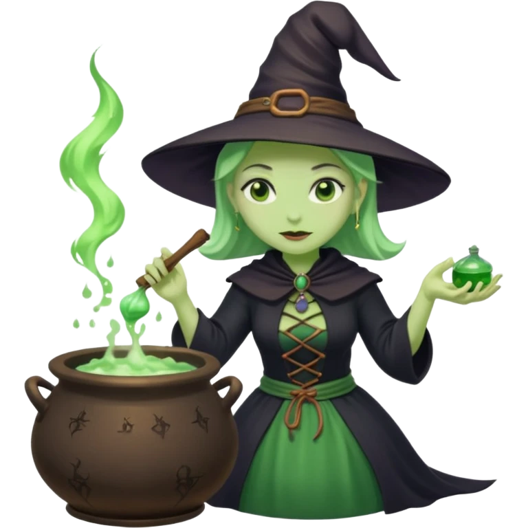 green witch cooking potion emoji