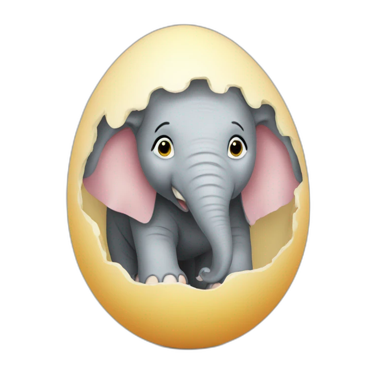 Elephant in egg emoji