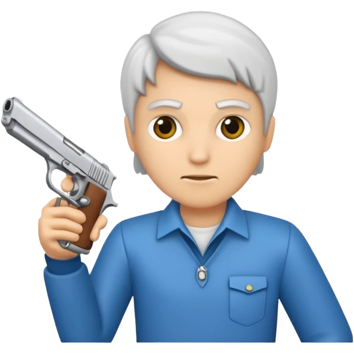 Un persona Blanco una gora de lado y una pistola emoji