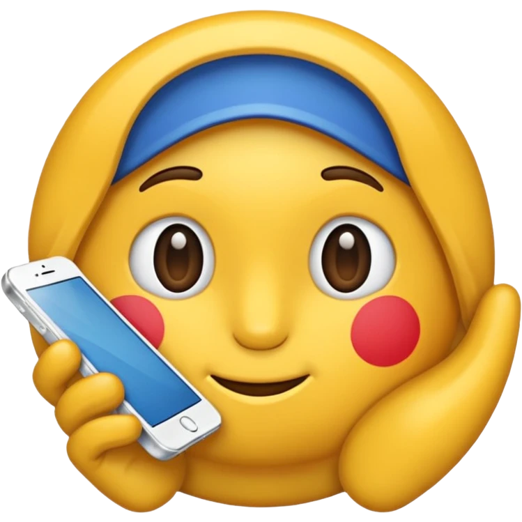 синий телефон  emoji