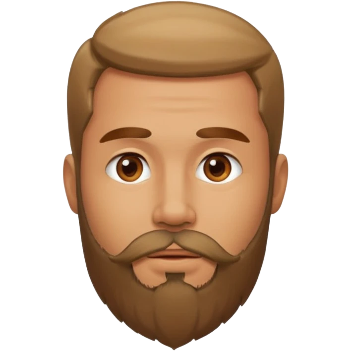 Cara de un hombre con barba y  besitos en la frente  emoji