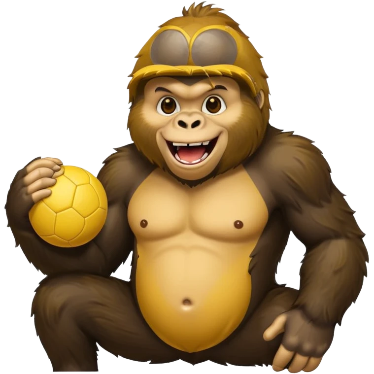 Gorilla with yellow kickball emoji