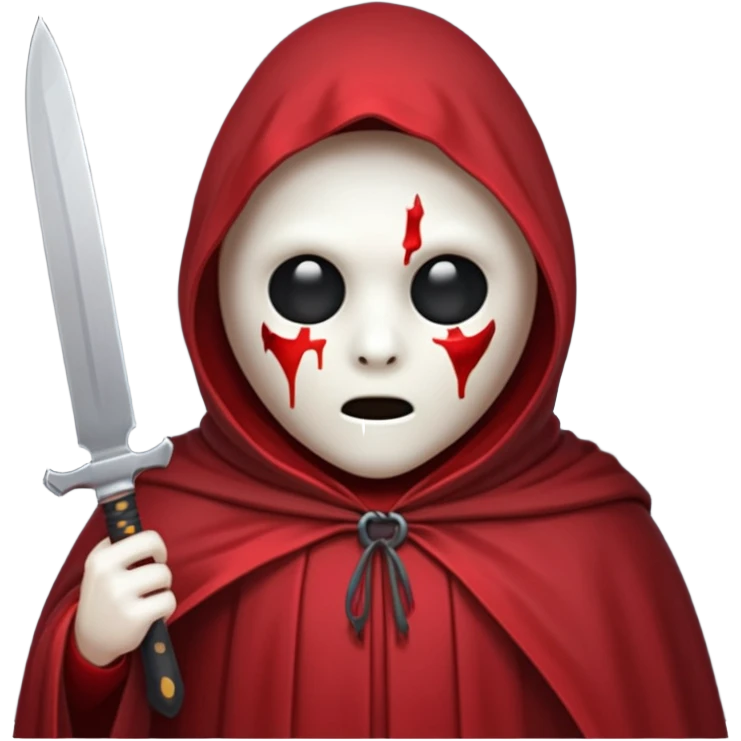 make a ghost face emoji with a cloak on and a bloody knife from the movie scream emoji